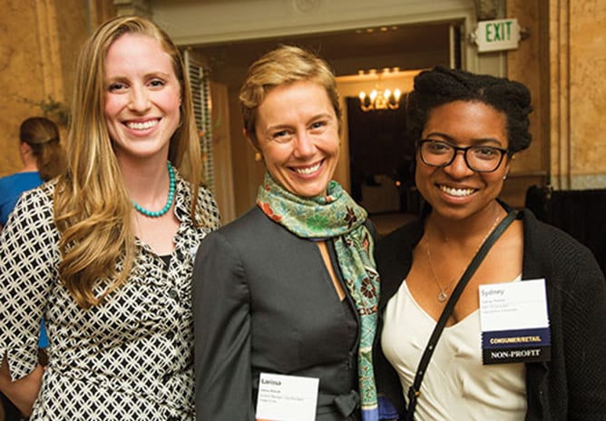 Jessica Holland, MBA 16; Larissa Roesch, MBA 97; and Sydney Thomas, MBA 16.
