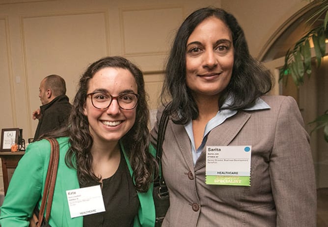 Kate Linarducci, MBA 18, and Sarita Jain, MBA 02