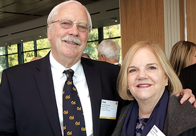 Tom McCullough, BS 67, PhD 77, and Cindy McCullough, MBA 76