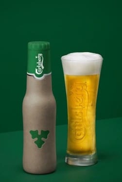 Carlsberg's fiber beer bottle. Photo: Carlsberg
