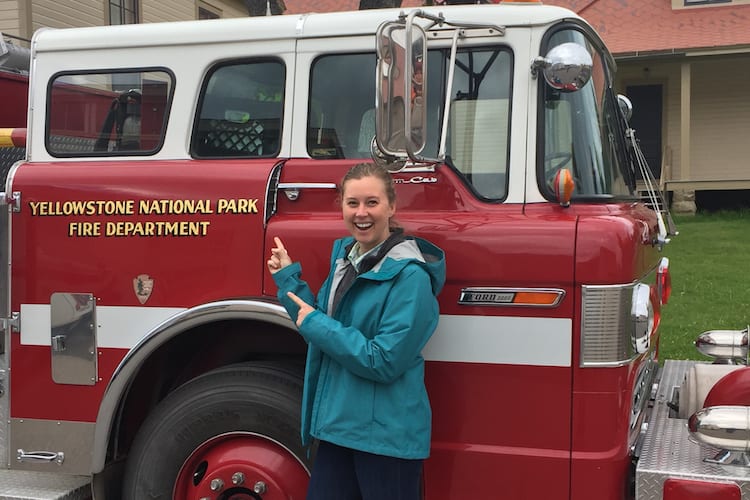 As a social impact fellow, Claudia Luck, MBA 19, worked at Yellowstone National Park.