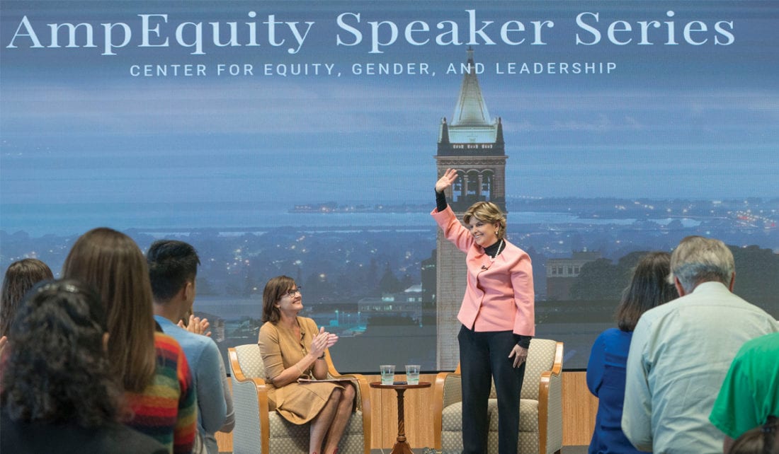 Kellie McElhaney, founding director of EGAL, interviews famed women's rights attorney Gloria Allred.