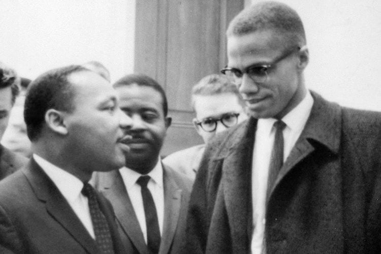 MLK and Malcolm X at a brief meeting before the Senate debate on the Civil Rights Act of 1964.