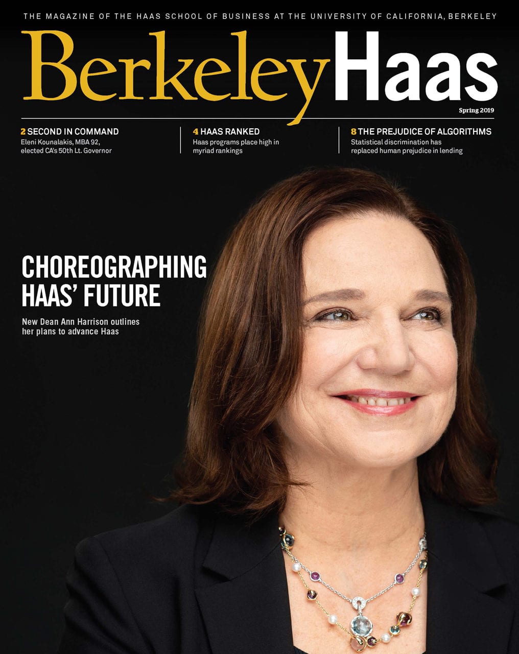 Cover page of New Dean Ann Harrison outlines her plans to advance Haas