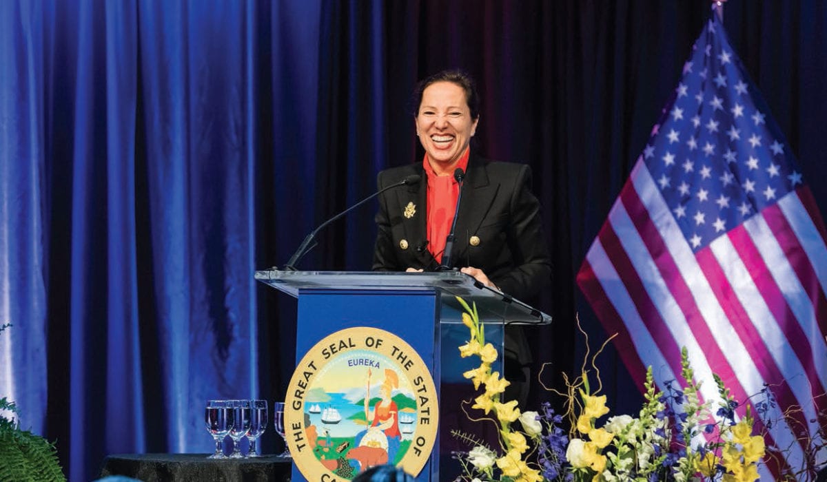 Eleni Kounalakis, MBA 92, California’s 50th Lt. Governor, at her inauguration in Sacramento