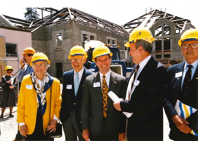 Former Dean Raymond Miles shows off the new Haas campus