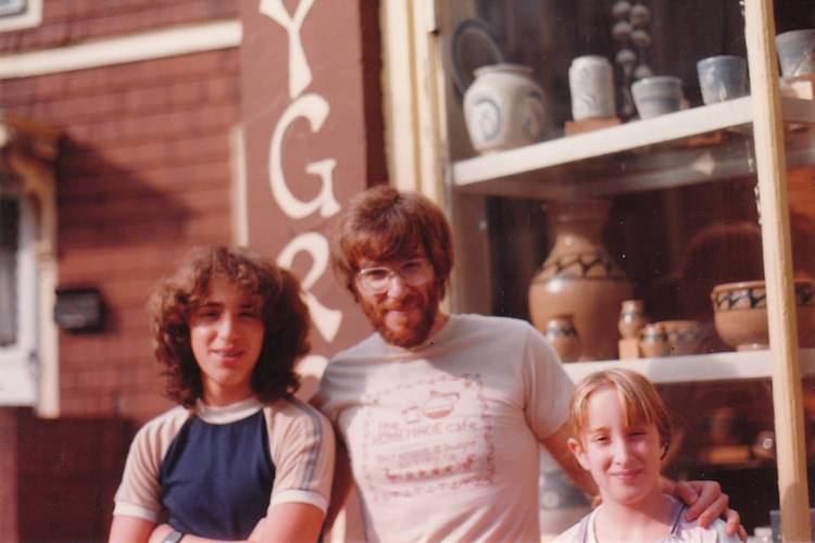 Photo of Kirsten Berzon with her brother Ian and father during the mid-1980s.
