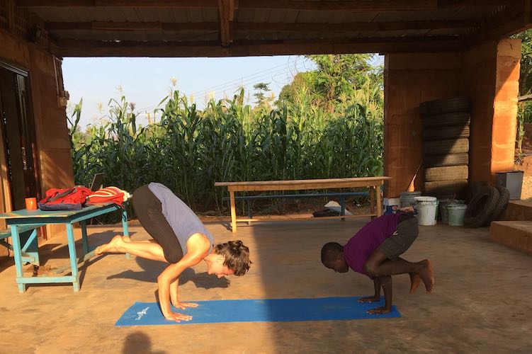 Lauren Graminis practices yoga