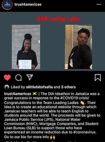 Aaliyah McKenzie (left) and Akielia Willburgh posted to Instagram about their DIA success.