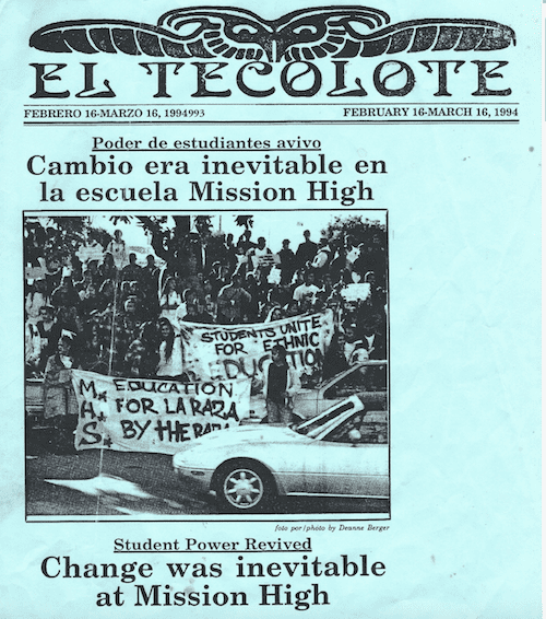 Coverage of the walkout in local paper El Tecolote