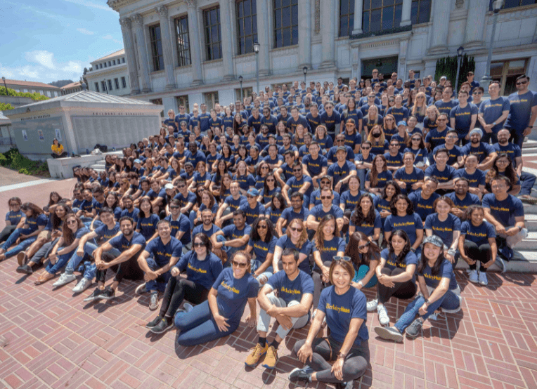 291 students sitting on steps at UC Berkeley
