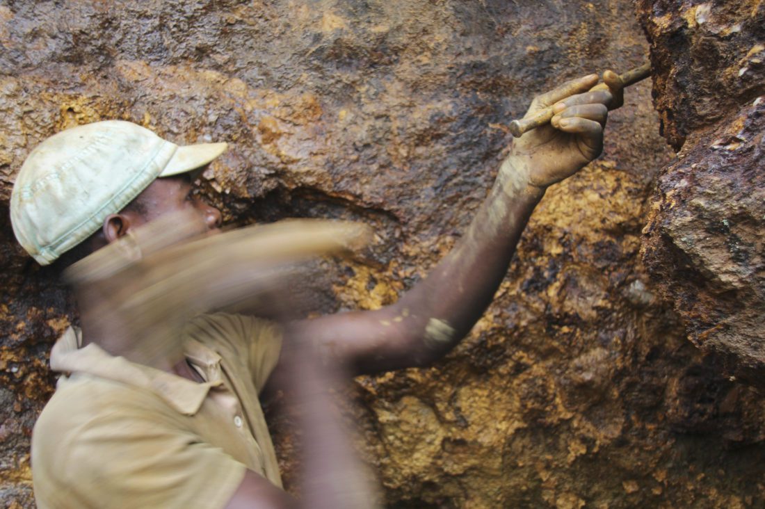 Mushamua Mweze at work in the Zola Zola mine, Bukavu, Congo, in 2016.
