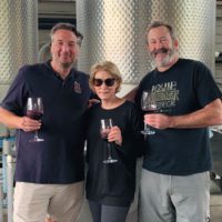 Winemaker Massimo Monticelli, June Ressler, and Michael Bloch.