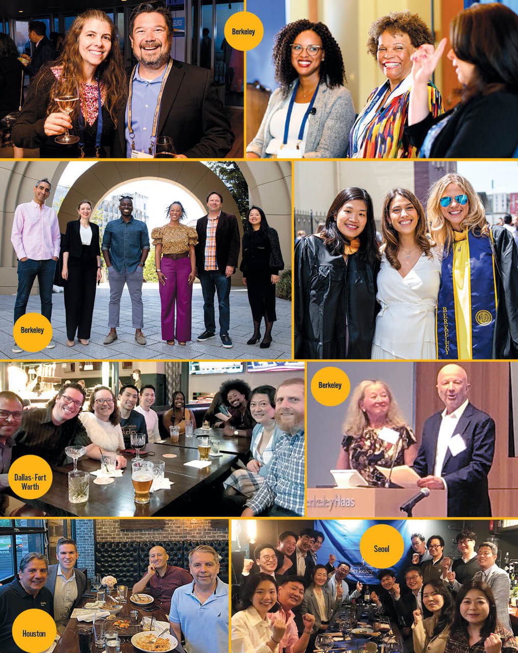 An assortment of images showing alumni events.
