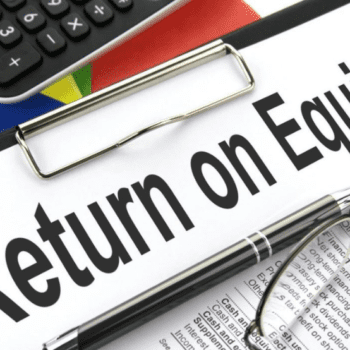 Sign that reads return on equity