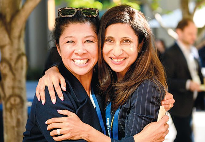 Amy Annabel Luna Capelle and Shaija Ali, both MBA 98.
