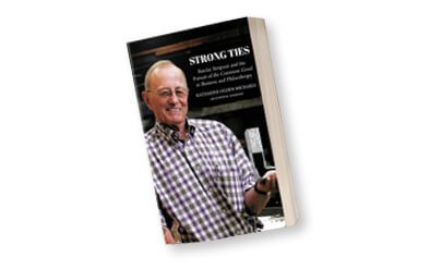 Cover of book, Strong Ties, showing Barclay Simpson.